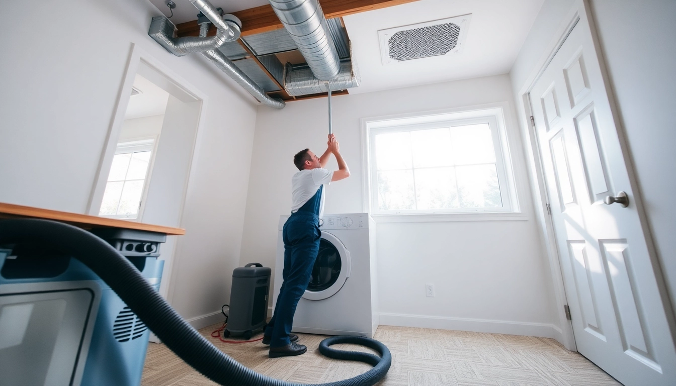 Skilled technician conducting dryer vent cleaning salt lake city for improved home safety and efficiency.