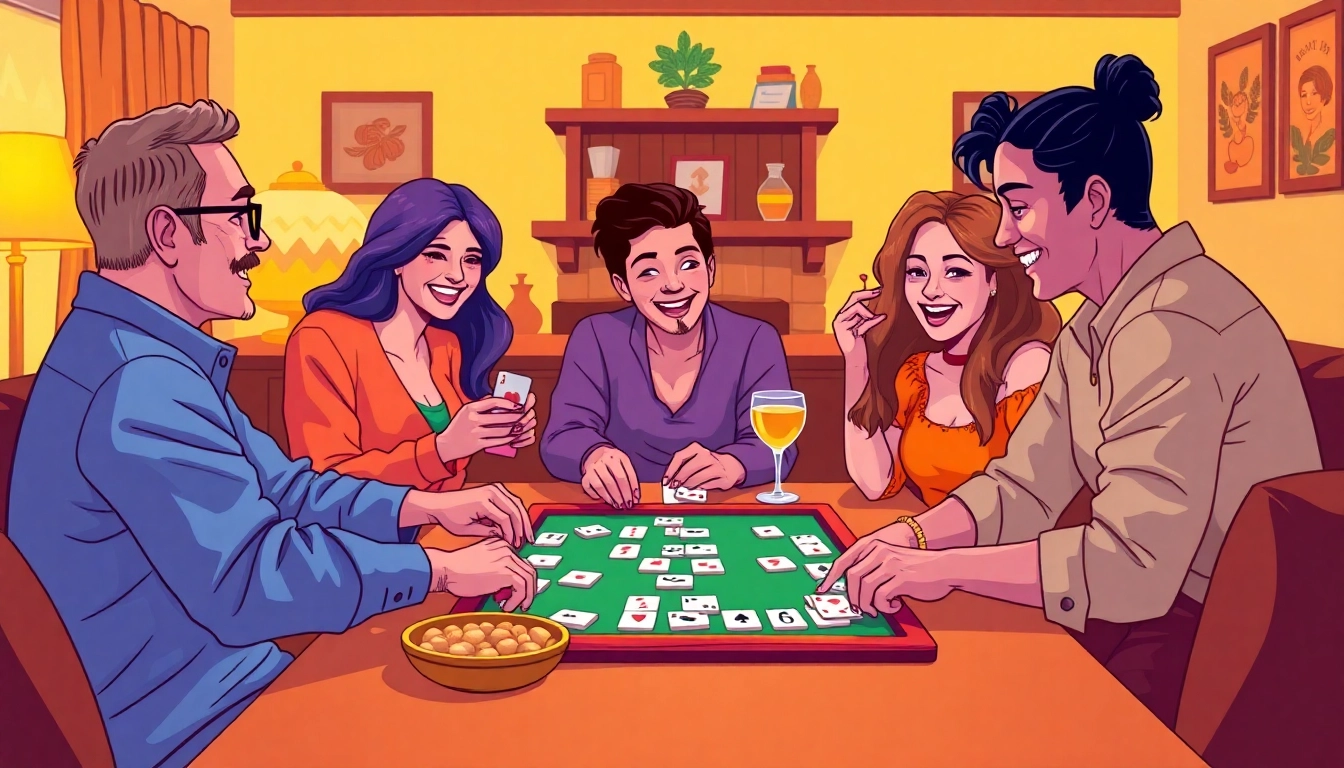 Play rummy wealth with friends in a lively setting, enjoying snacks and drinks.