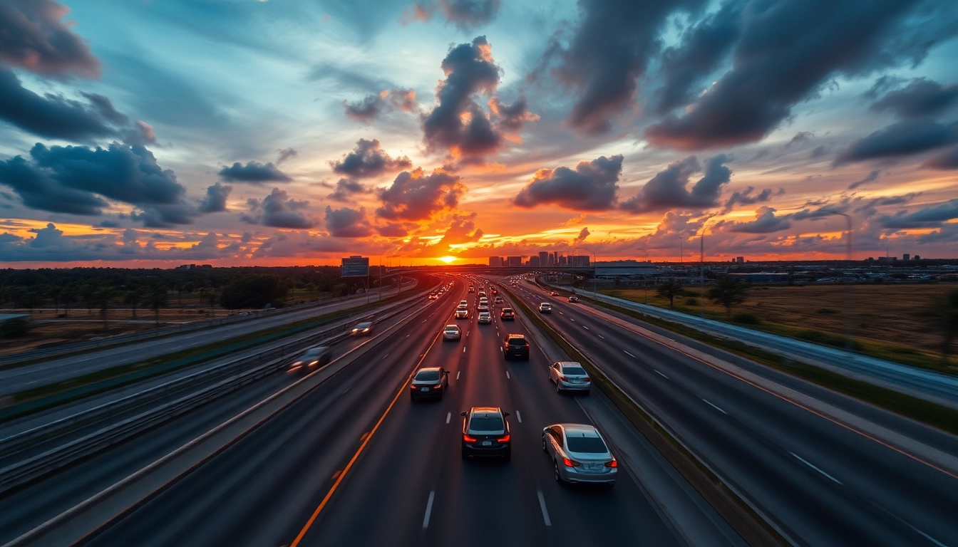 Florida Car accident attorneys guiding clients through legal processes on a highway.