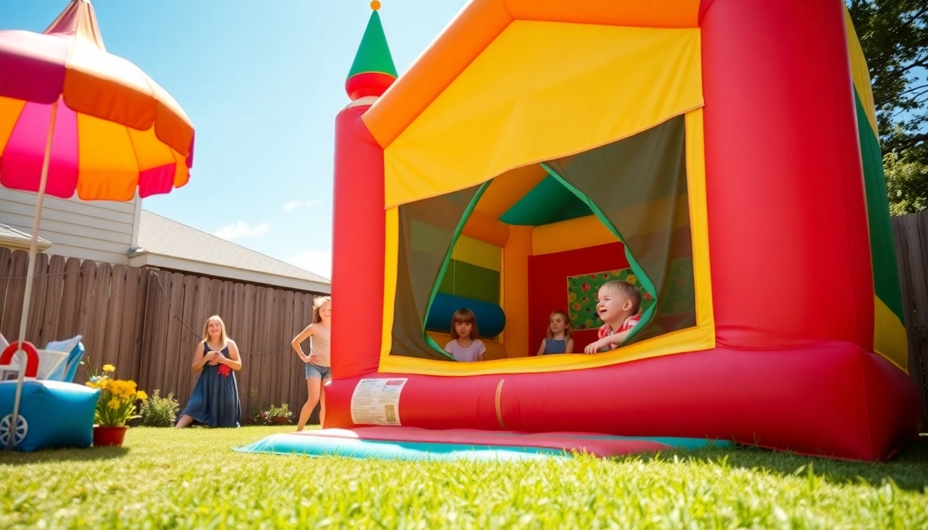 Book a safe and fun bounce house rental near me for your next event with vibrant inflatables and joyful children.