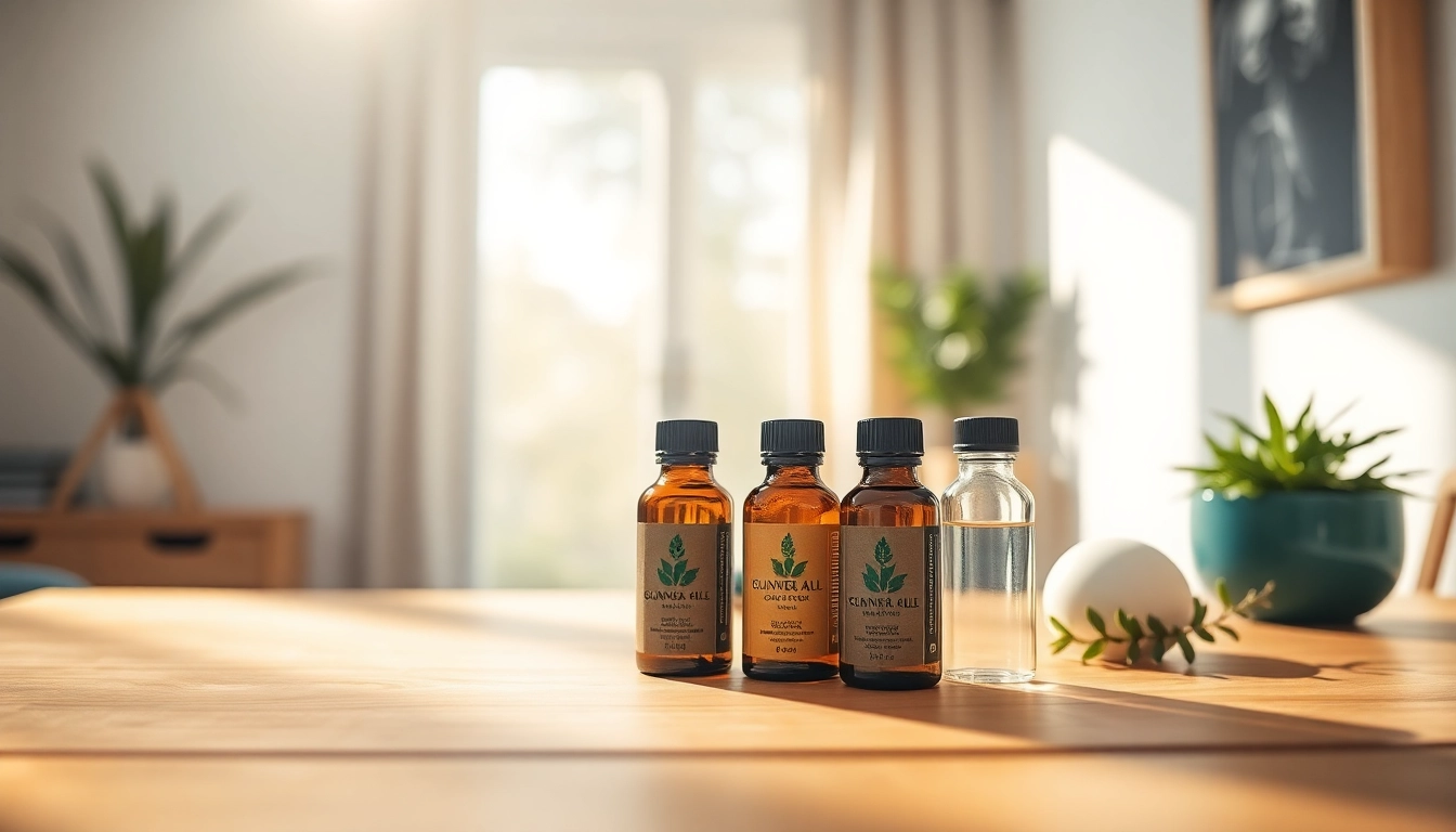 Enhance wellness with essential oil bottles arranged beautifully on a wooden table.