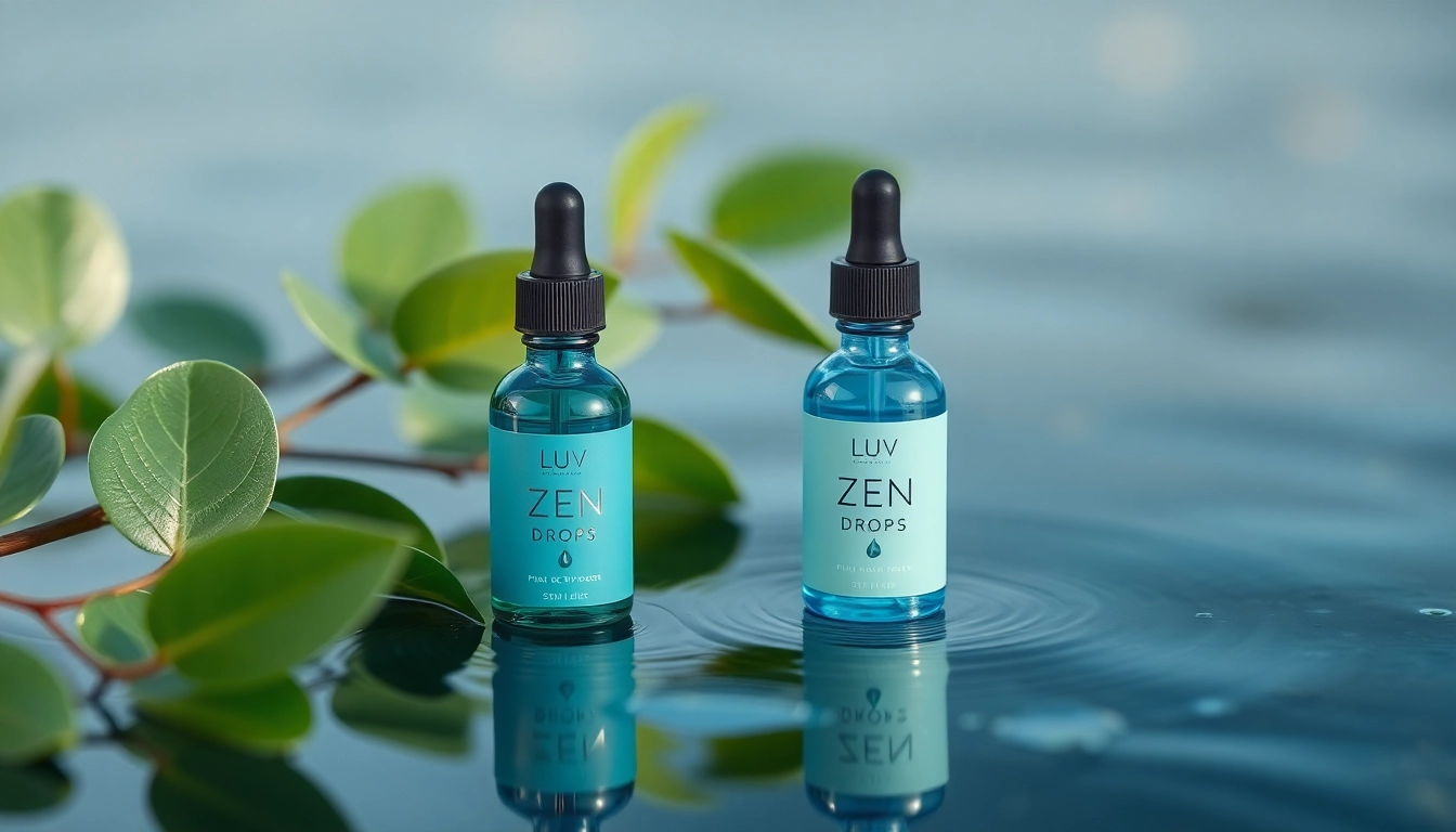 View LUV Zen Drops with natural elements, highlighting benefits in soothing Zen Drops reviews.