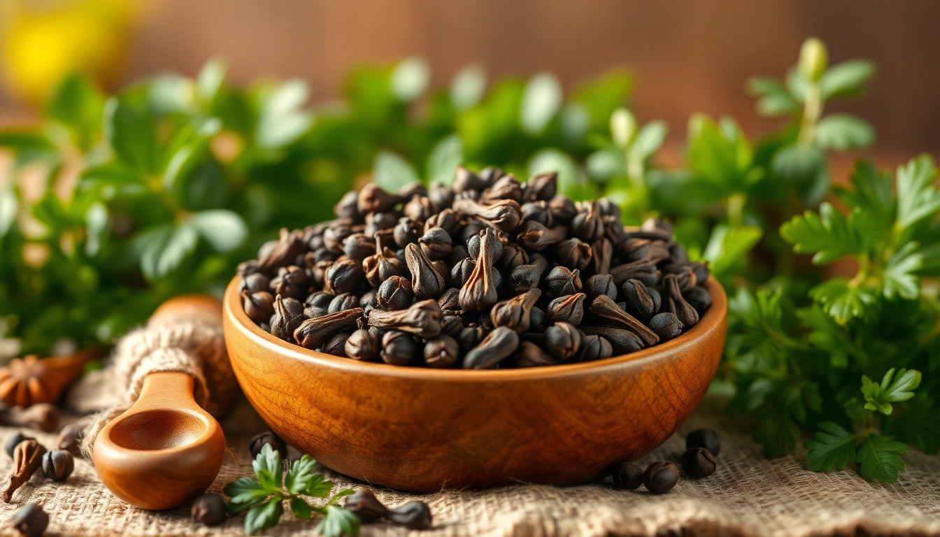 Cloves elegantly displayed in a rustic bowl, showcasing their rich texture and earthy aroma.
