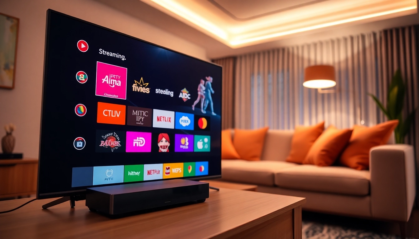 Access IPTV Subscription USA with a vibrant display of streaming options on a sleek device.