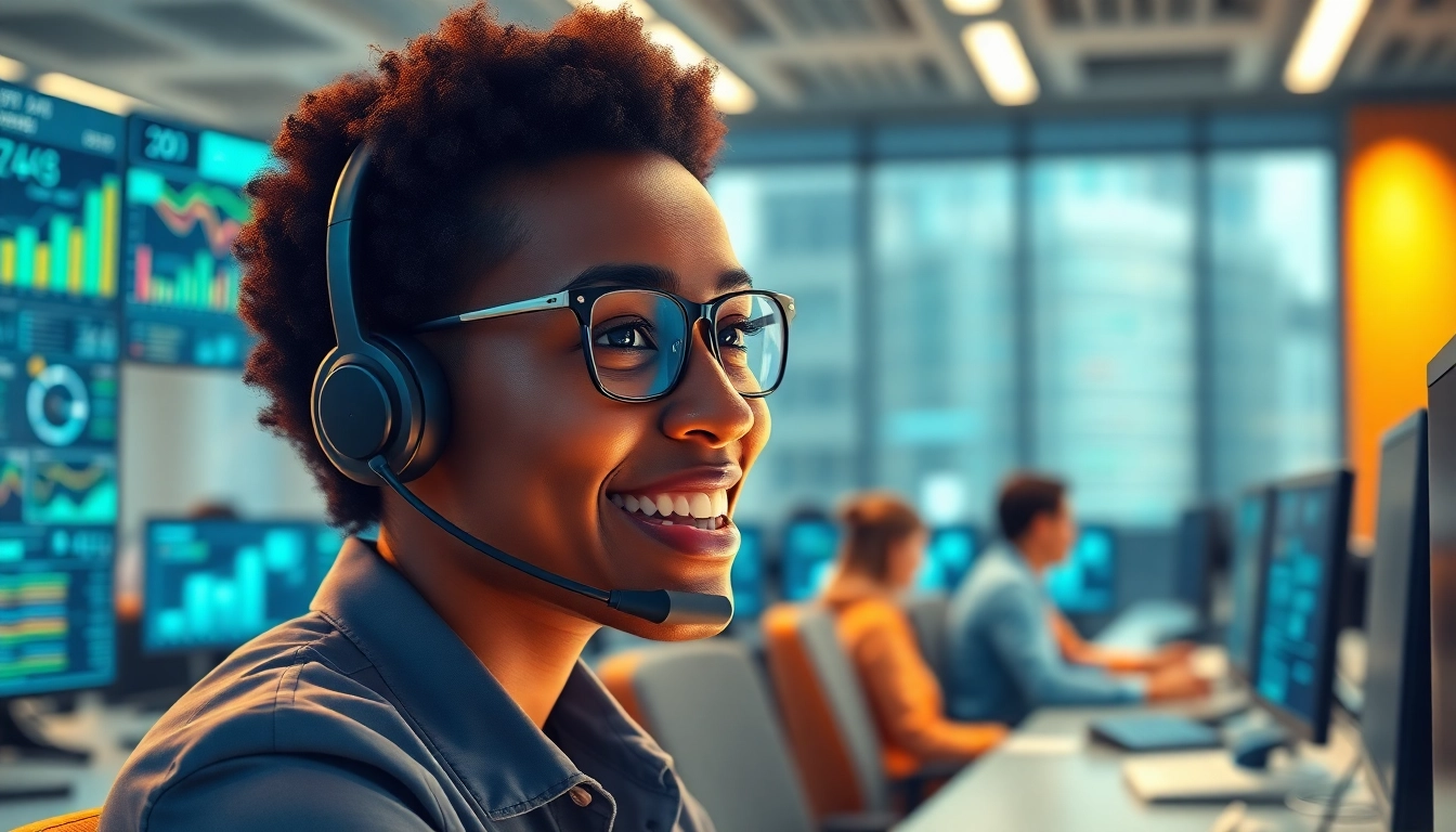 Engaging in Telephone Data Collection, a researcher conducting data collection via phone in a modern call center.