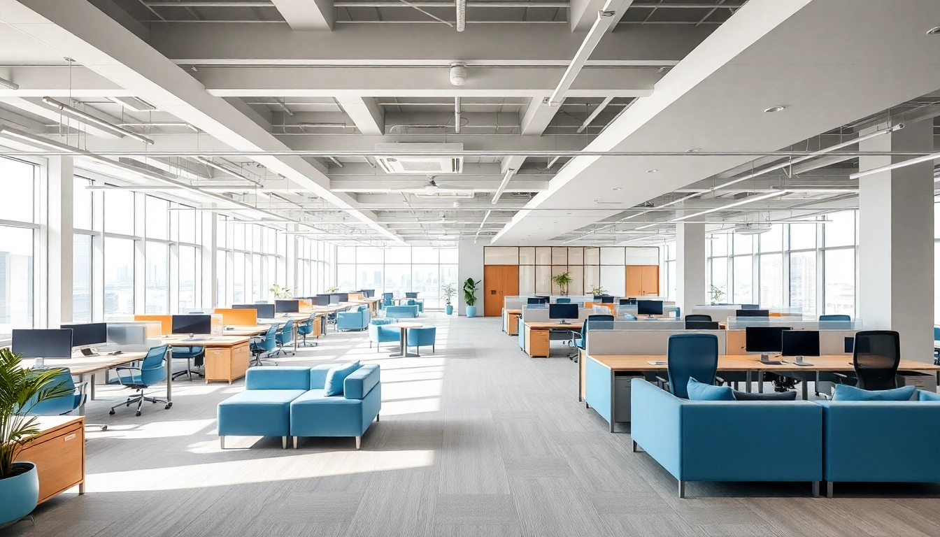 Elegant office for rent in Bangalore with modern design and vibrant energy, showcasing a productive work environment.