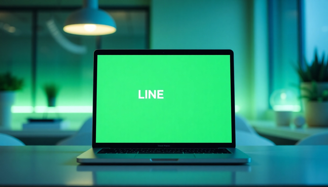 Download the LINE電腦版下載 app on a laptop showcasing its features and interface.