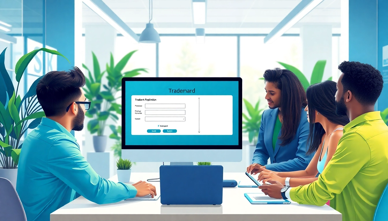 Utilizing an online trademark registration platform within a professional workspace.
