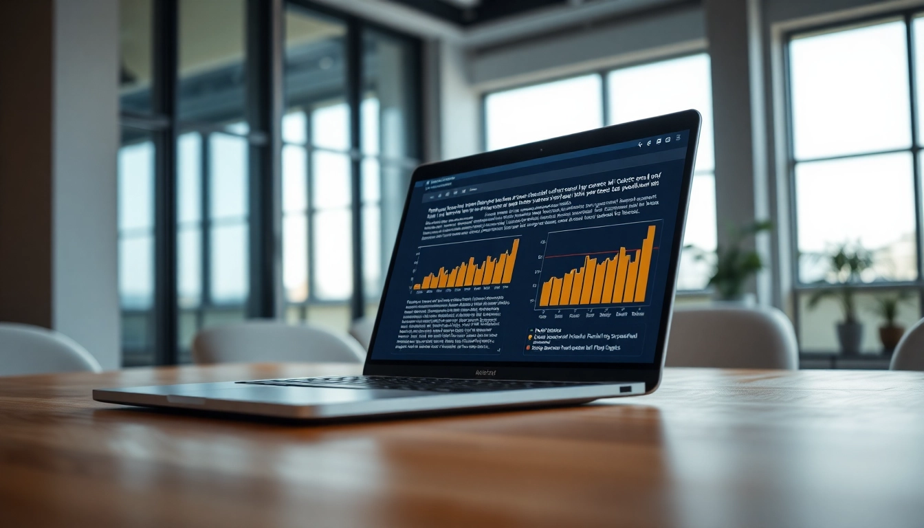 AI checker interface showcasing text analysis and performance metrics on a laptop.
