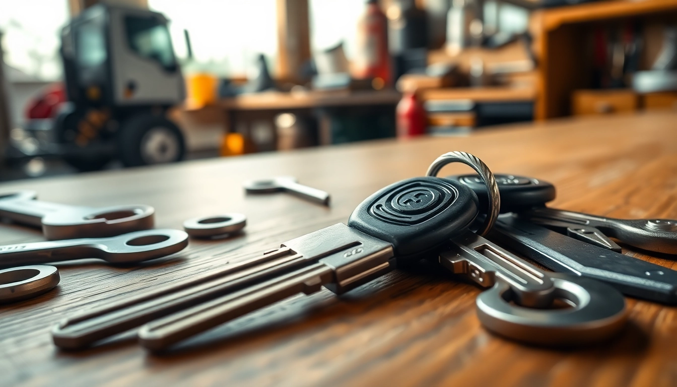 Displaying Truck Keys and tools on a workbench, highlighting their craftsmanship and detail.