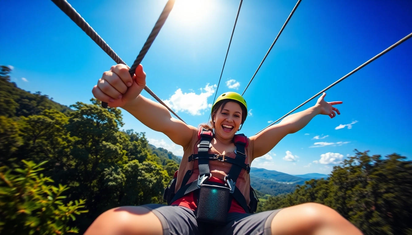 Experience the thrill of a ZIP WIRE KIT with an adventurous rider soaring through the trees.