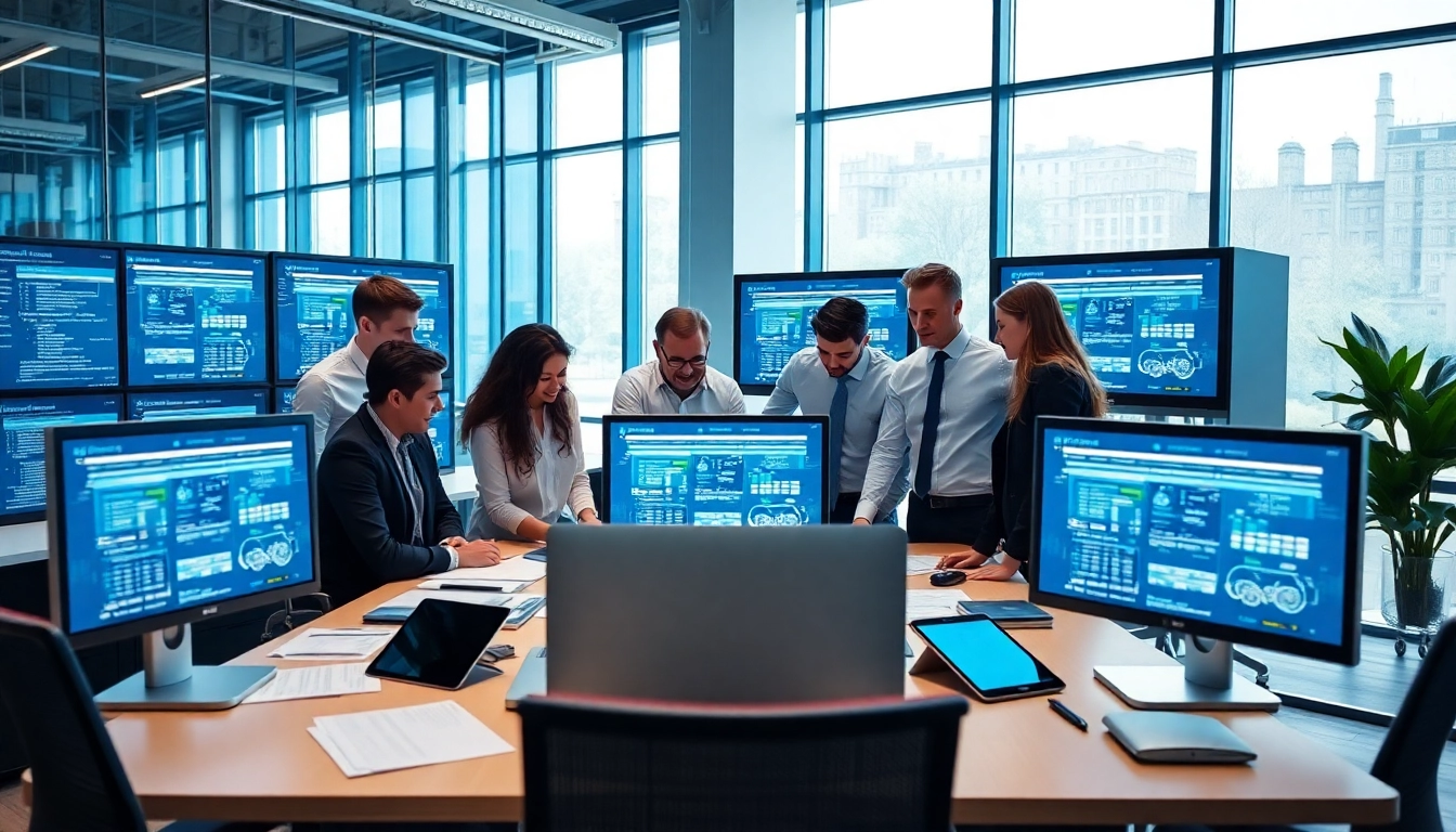 Datenräume visualisieren eine professionelle Zusammenarbeit in einem modernen Büro.