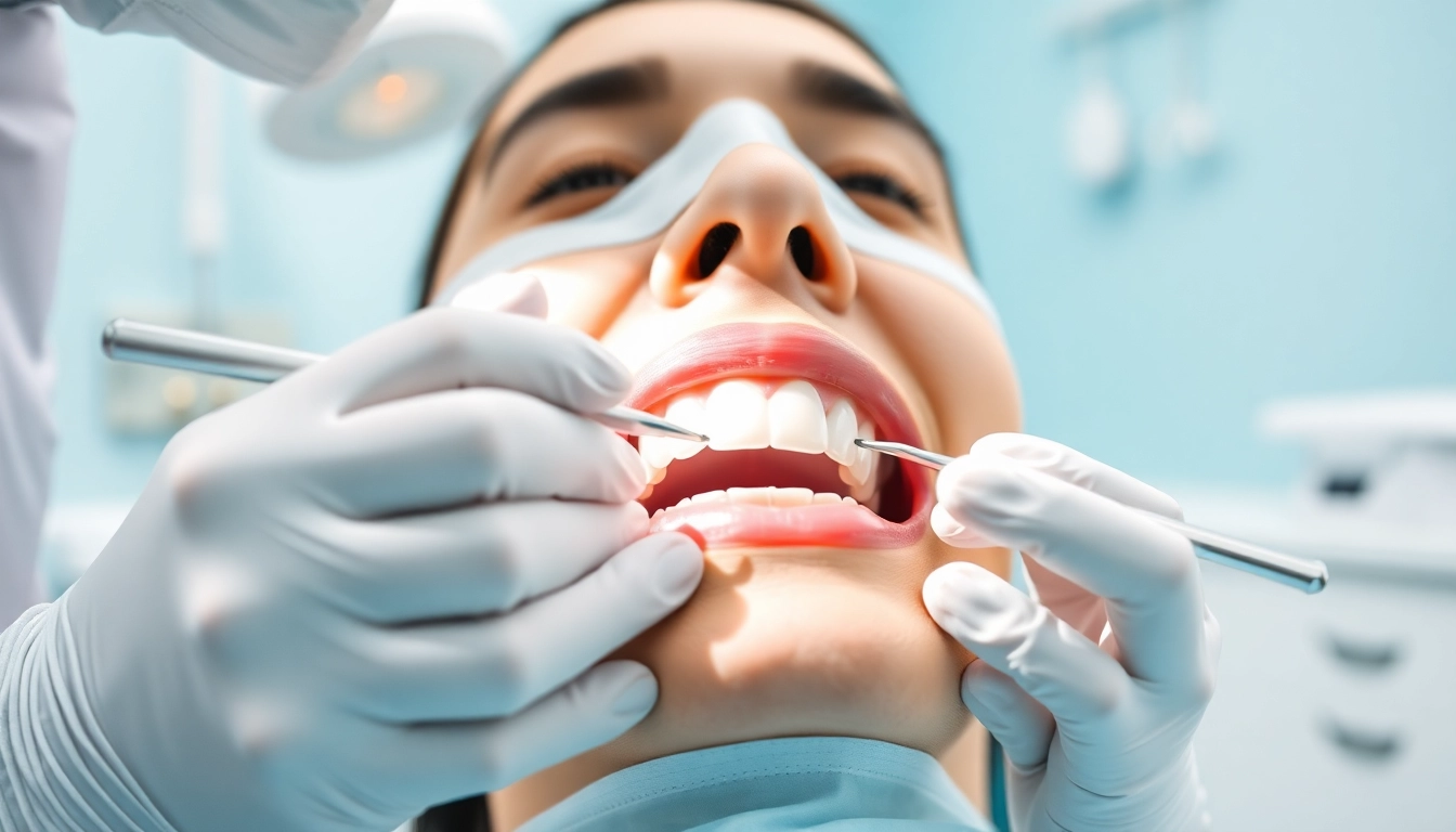 Dentist working on bridges in a clinical setting, highlighting precision and care.
