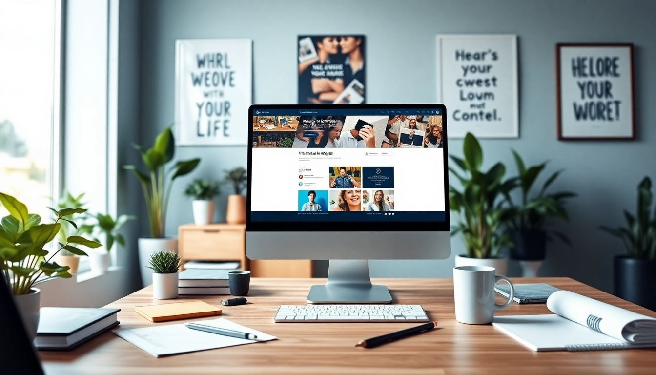 Showcasing website design with a modern workspace and creative tools for inspiration.
