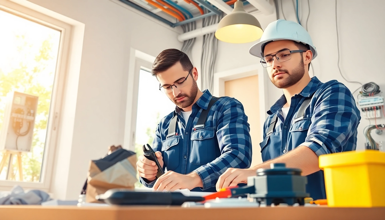 Electricians providing Electrical Service in a modern home environment, showcasing expertise and professionalism.