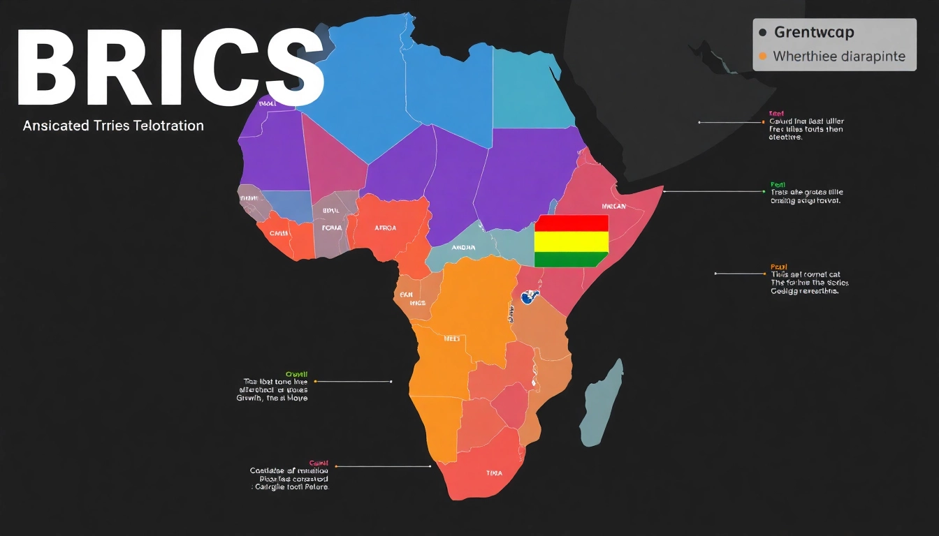 Analyse BRICS Afrique with a compelling infographic map illustrating economic links and partnerships.