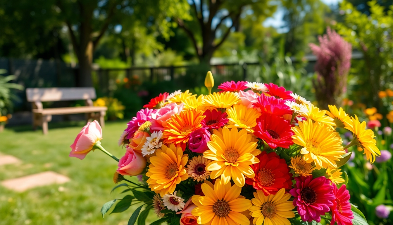 Experience exquisite Flower Delivery Hurstbridge with a vibrant arrangement in a beautiful garden.