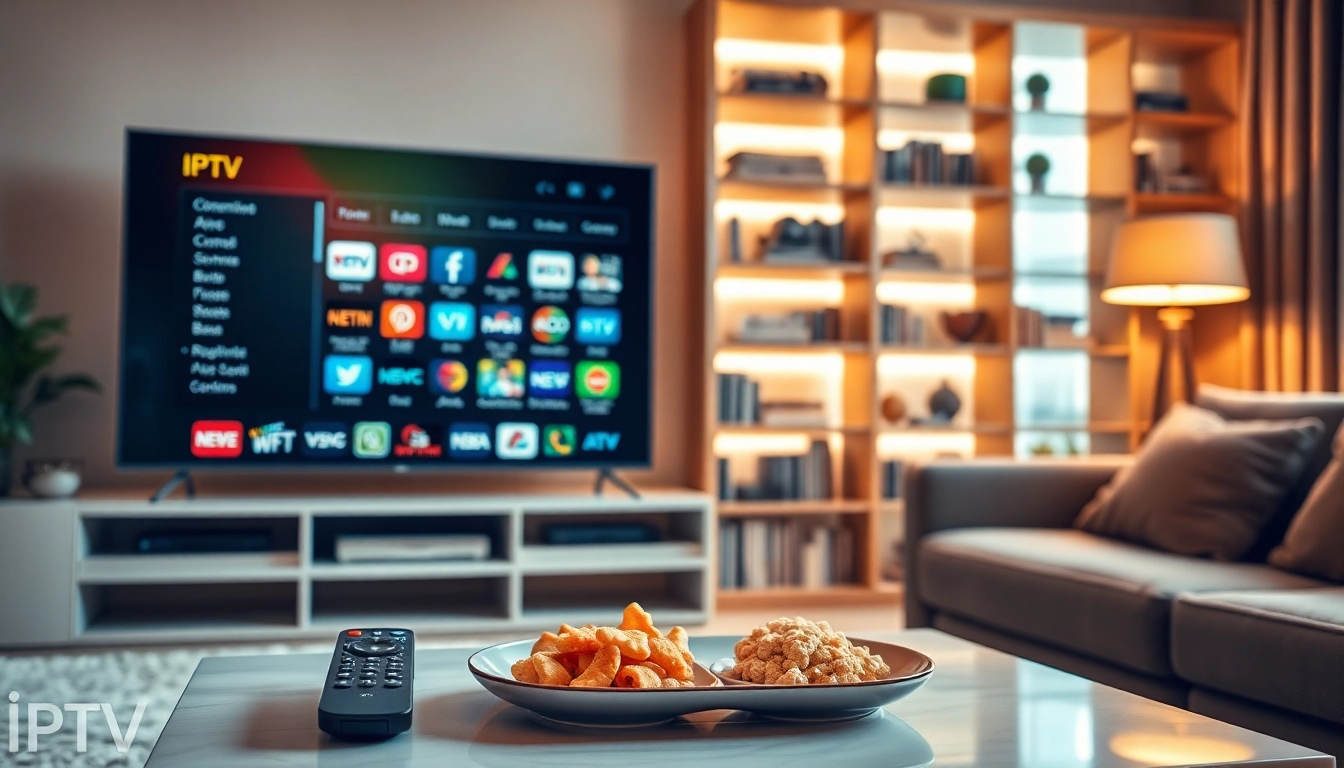 Enjoy the best usa iptv with a cozy home entertainment setup featuring various channels.