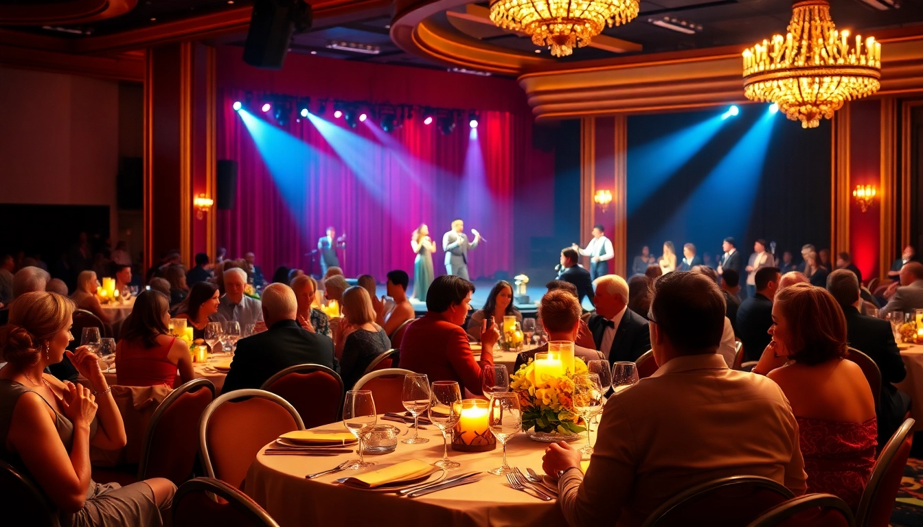 Enjoying captivating performances at dinner shows vegas in a lively Las Vegas theater.