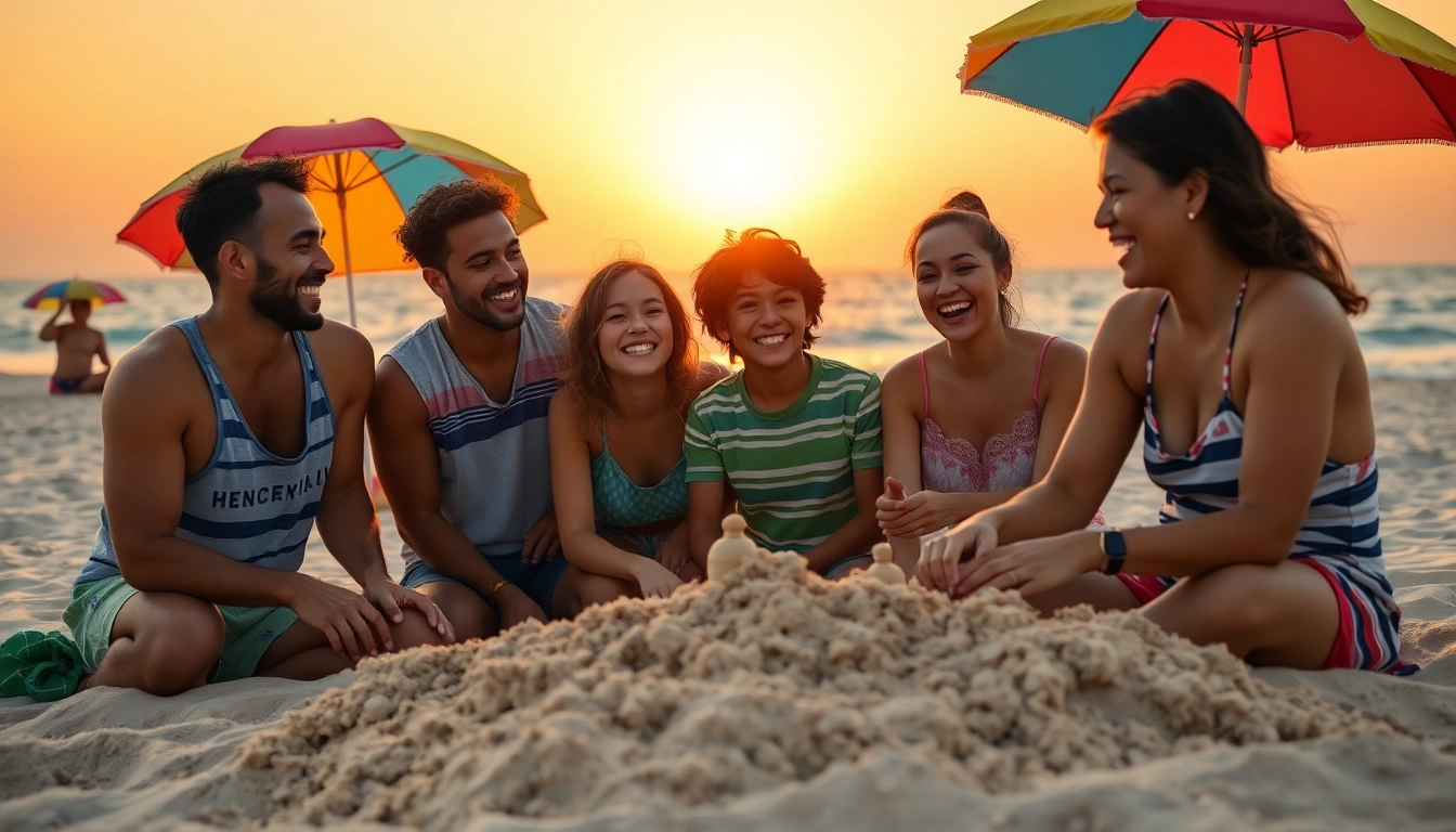 Family enjoying activities during a vacation at the beach, filled with joy and laughter.